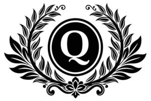 blad brev q logotyp ikon mall design vektor