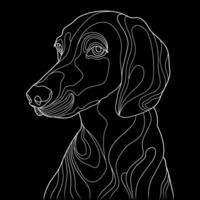 Hund abstrakt schwarz und Weiß Linie Kunst vektor