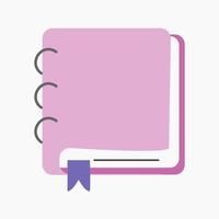 ein einfach lila Notizbuch Karikatur vektor