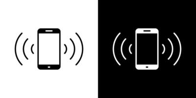 Telefon mit Signal Welle Symbol. Handy vibrieren Konzept vektor