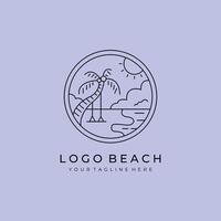 Strand Linie Kunst Logo minimalistisch einfach Illustration Vorlage Symbol Design vektor