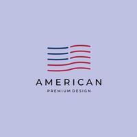 amerikanisch Flagge Logo minimalistisch Symbol Illustration Design vektor