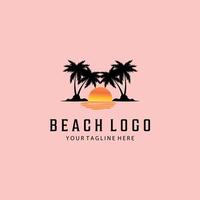 Strand Jahrgang retro minimalistisch Logo Illustration Design vektor