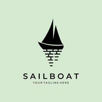 Segelboot Jahrgang retro minimalistisch Logo Illustration Design vektor