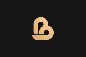 b brev guld varumärke varumärke logotyp vektor