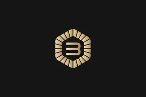 b brev guld varumärke varumärke logotyp vektor