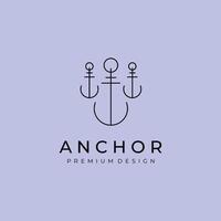 Linie Kunst einfach Anker Logo Illustration Design vektor