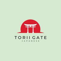 torii Tor Logo Illustration Design, japanisch Religion Symbol Illustration vektor