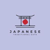 torii Tor Logo japanisch Kultur Symbol minimal Illustration Design vektor