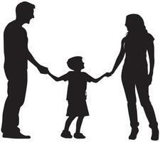 Silhouette von Familie auf Weiß Hintergrund. Symbol von Mutter, Vater, Sohn, Tochter vektor