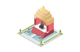 isometrisk illustration av buddist dyrkan tempel, begrepp 3d isometrisk se vit bakgrund, lämplig för diagram, infografik, och Övrig grafisk tillgång vektor