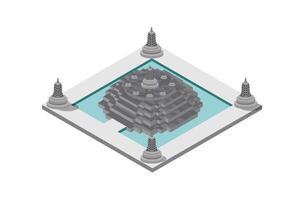 isometrisk illustration av buddist dyrkan tempel, begrepp 3d isometrisk se vit bakgrund, lämplig för diagram, infografik, och Övrig grafisk tillgång vektor
