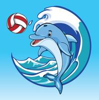 delfin med volleyboll illustration vektor