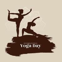 internationell yoga dag firande modern dekorativ bakgrund vektor