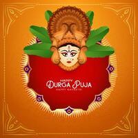 indisch traditionell glücklich Durga Puja und glücklich navratri Feier Hintergrund vektor