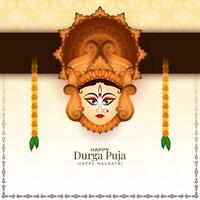 traditionell Durga Puja und glücklich navratri indisch religiös Festival Hintergrund vektor