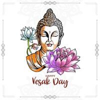 Lycklig Vesak dag eller mahavir jayanti bakgrund med herre buddha vektor