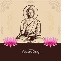 skön Lycklig Vesak dag och buddha purnima hindu festival hälsning kort vektor