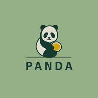 enkel panda logotyp design, logotyp mall vektor