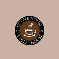 Café Logo, Text mit Kaffee Tasse und wirbelnd Dampf, Logo Vorlage vektor