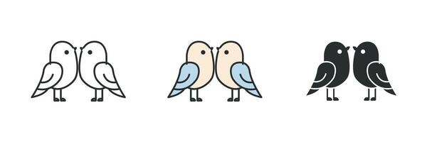 kärlek fåglar ikon symbol illustration isolerat på vit bakgrund vektor