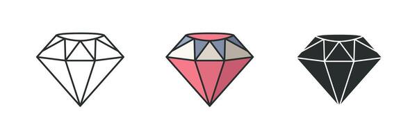 diamant ikon symbol illustration isolerat på vit bakgrund vektor