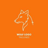 ein minimalistisch Linie Kunst Wolf Logo vektor