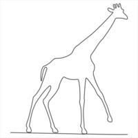 kontinuerlig enda linje teckning av en giraff djur- begrepp enda linje dra design illustration vektor