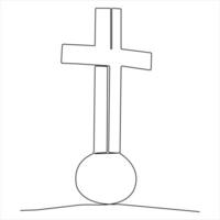 kontinuierlich Jesus Christus skizzieren gut Freitag Single Linie Illustration. vektor