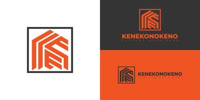 abstrakt Initiale Hexagon Brief ke oder ek Logo im Orange Farbe isoliert auf mehrere Hintergrund Farben. das Logo ist geeignet zum Abenteuer Reise Agentur Unternehmen Logo Design Inspiration Vorlagen. vektor