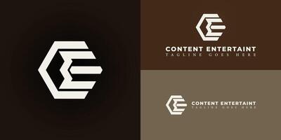 abstrakt Initiale Hexagon Brief ce oder ec Logo im solide Weiß Farbe isoliert auf mehrere Hintergrund Farben. das Logo ist geeignet zum Sozial Medien Coaching Geschäft Logo Design Inspiration Vorlagen. vektor