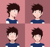Sats med färgglada avatarer av tecken vektor