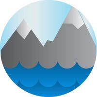 Seewellenwasser und wilder Naturvektor des Berges vektor
