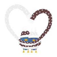 Vektor-flache Illustration von paar Turteltauben in Hüten und Schal, die die Form des Herzens machen. Konzeptdesign mit Tauben zum Valentinstag. Vorlage verwendbar für Grußkarten, Banner, Poster, Postkarten vektor