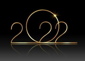 2022 Frohes neues Jahr mit goldener Textur, modernem Hintergrund, Vektor isoliert oder schwarzer Hintergrund, Elemente für Kalender und Grußkarten oder weihnachtliche luxuriöse goldene Einladungen