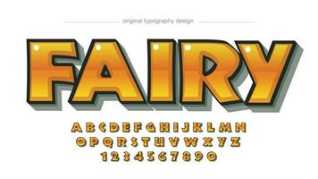 orange 3d spel logotyp tecknad typografi vektor