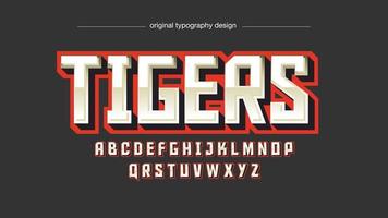 rotes metallisches 3D-Logo futuristische Sport-Gaming-Typografie vektor