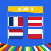 uefa euro 2024 fotboll grupp d. vektor