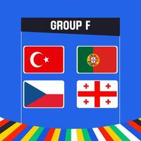 uefa euro 2024 fotboll grupp f. vektor