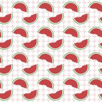 förtjusande röd skiva vattenmelon klämma konst sömlös mönster design bakgrund vektor