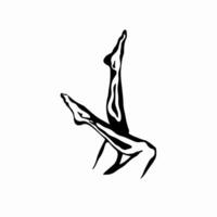 kvinna ben symbol logotyp. tatuering design. stencil illustration vektor