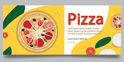 pizza och snabb mat baner design vektor