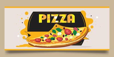 pizza och snabb mat baner design vektor