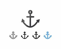 Anker marine.set 5 Symbol Design Anker, Leine, Umriss, Glyphe, gefüllt Linie, eben Farbe, und Blau Farbe.bearbeitbar Schlaganfälle und Pixel perfekt.kann Sein benutzt zum Digital Produkte, druckt usw. vektor