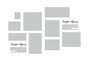 bilder eller foton ram collage. serier sida rutnät layout abstrakt Foto ramar och digital Foto vägg mall vektor