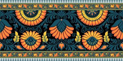 nahtlos Muster Hintergrund geometrisch ethnisch orientalisch Ikat nahtlos Muster traditionell Design zum Hintergrund, Teppich, Hintergrund, Kleidung, Verpackung, Batik, Stoff, Illustration Stickerei. vektor