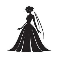 Silhouette von ein Braut, Braut- Illustration vektor