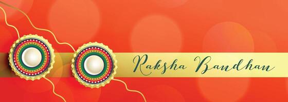 Rakhi Dekoration Banner zum Raksha Bandhan Festival vektor