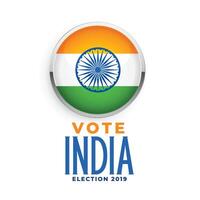 indisch Flagge Etikette zum Wahl 2019 vektor