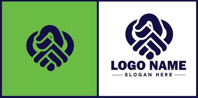 Handschlag Logo Symbol zum Geschäft Marke App Symbol Deal Menschen Freundschaft Partnerschaft Zusammenarbeit vektor